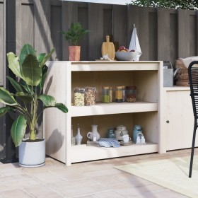 Outdoor-Küchenschrank aus massivem weißem Kiefernholz, 106 x 55 x 92 cm von vidaXL, Küchenschränke - Ref: Foro24-832346, Prei...