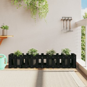 Raised garden bed with black pine wood fence 150x30x30cm by vidaXL, Pots and planters - Ref: Foro24-832489, Price: 42,36 €, D...