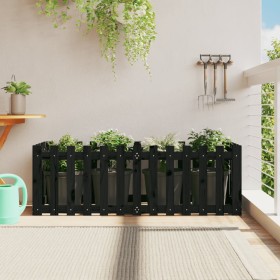 Raised garden bed with black pine wood fence 150x50x50cm by vidaXL, Pots and planters - Ref: Foro24-832494, Price: 54,99 €, D...