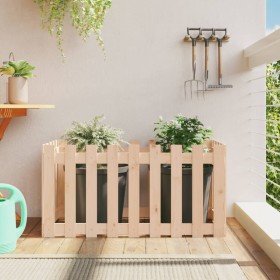 Raised garden bed with solid pine wood fence 100x50x50cm by vidaXL, Pots and planters - Ref: Foro24-832477, Price: 35,99 €, D...