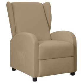 Sillón orejero reclinable de cuero sintético color capuchino de vidaXL, Sillones - Ref: Foro24-342331, Precio: 185,99 €, Desc...