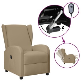 Sillón orejero eléctrico reclinable cuero sintético capuchino de vidaXL, Sillones - Ref: Foro24-3098955, Precio: 216,99 €, De...