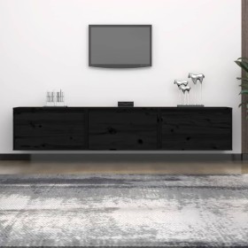 3-piece TV cabinet solid black pine wood by vidaXL, TV Furniture - Ref: Foro24-3100133, Price: 130,99 €, Discount: %