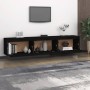 Mueble de TV 3 piezas madera maciza de pino negro de vidaXL, Muebles TV - Ref: Foro24-3100133, Precio: 134,56 €, Descuento: %