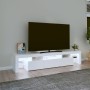 Mueble de TV con luces LED blanco 200x36,5x40 cm de vidaXL, Muebles TV - Ref: Foro24-3152810, Precio: 169,17 €, Descuento: %