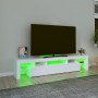 Mueble de TV con luces LED blanco 200x36,5x40 cm de vidaXL, Muebles TV - Ref: Foro24-3152810, Precio: 169,17 €, Descuento: %