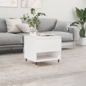 Glossy white engineered wood coffee table 50x46x50 cm by vidaXL, Coffee table - Ref: Foro24-830896, Price: 38,99 €, Discount: %