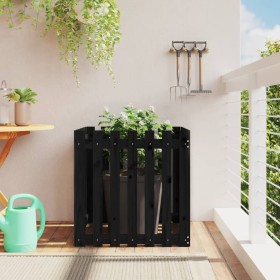 Fence design planter solid black pine wood 70x70x70 cm by vidaXL, Pots and planters - Ref: Foro24-832464, Price: 47,99 €, Dis...