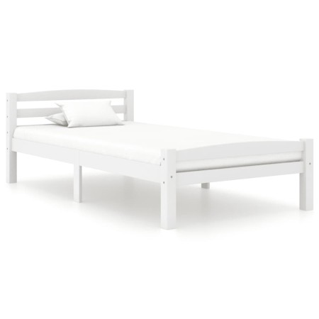 Estructura de cama de madera maciza de pino blanca 100x200 cm