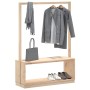 Coat rack with shoe rack solid pine wood 113x40x157.5 cm by vidaXL, Dresser Organizers and Bar Hangers - Ref: Foro24-832329, ...