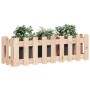 Arriate elevado jardín con valla madera maciza pino 100x30x30cm de vidaXL, Maceteros y jardineras - Ref: Foro24-832472, Preci...