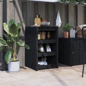 Outdoor-Küchenschrank aus massivem schwarzem Kiefernholz, 55 x 55 x 92 cm von vidaXL, Küchenschränke - Ref: Foro24-832343, Pr...