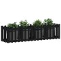 Arriate elevado jardín con valla madera pino negro 200x50x50cm de vidaXL, Maceteros y jardineras - Ref: Foro24-832509, Precio...