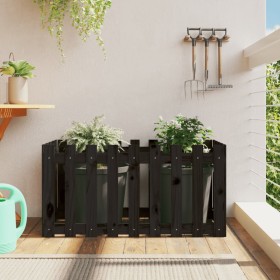 Raised garden bed with black pine wood fence 100x50x50cm by vidaXL, Pots and planters - Ref: Foro24-832479, Price: 40,95 €, D...