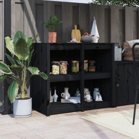 Outdoor kitchen furniture solid black pine wood 106x55x92 cm by vidaXL, Kitchen cabinets - Ref: Foro24-832355, Price: 153,99 ...