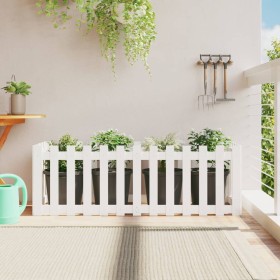 Raised garden bed with white pine wood fence 150x50x50cm by vidaXL, Pots and planters - Ref: Foro24-832493, Price: 54,78 €, D...