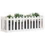 Raised garden bed with white pine wood fence 150x50x50cm by vidaXL, Pots and planters - Ref: Foro24-832493, Price: 54,78 €, D...