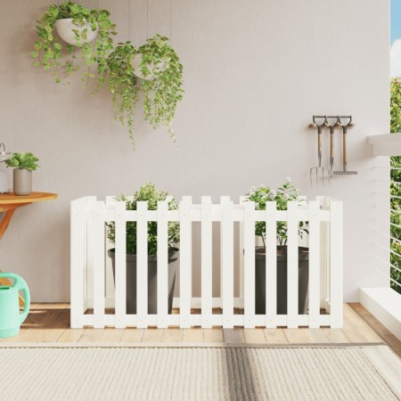 Raised garden bed with white pine wood fence 150x50x70cm by vidaXL, Pots and planters - Ref: Foro24-832498, Price: 63,99 €, D...