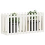 Raised garden bed with white pine wood fence 150x50x70cm by vidaXL, Pots and planters - Ref: Foro24-832498, Price: 62,13 €, D...