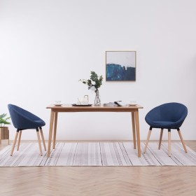 Dining chairs 2 units blue fabric by vidaXL, dining chairs - Ref: Foro24-283443, Price: 142,18 €, Discount: %