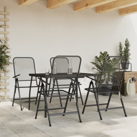 Garden dining set 5 pieces anthracite gray metal mesh by vidaXL, Garden sets - Ref: Foro24-3211820, Price: 280,91 €, Discount: %