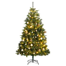 Artificial Christmas tree with hinges 300 LED and balls 180 cm by vidaXL, Christmas trees - Ref: Foro24-3210233, Price: 135,9...