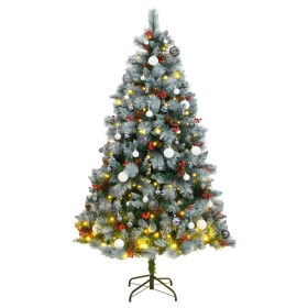 Artificial Christmas tree with hinges 300 LED and balls 180 cm by vidaXL, Christmas trees - Ref: Foro24-3210252, Price: 103,9...