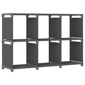 Estantería de 6 cubos de tela gris 103x30x72,5 cm de vidaXL, Librerías y estanterías - Ref: Foro24-322608, Precio: 24,54 €, D...