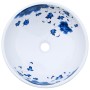 Lavabo sobre encimera redondo cerámica blanco y azul Φ41x14 cm de vidaXL, Lavabos - Ref: Foro24-155048, Precio: 110,98 €, Des...