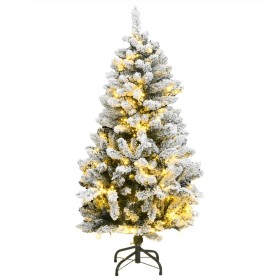 Árbol de Navidad artificial con bisagras 150 LED y nieve 150 cm de vidaXL, Arboles de navidad - Ref: Foro24-3210082, Precio: ...