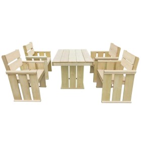 Set de comedor de jardín 5 pzas madera de pino impregnada de vidaXL, Conjuntos de jardín - Ref: Foro24-43261, Precio: 316,38 ...