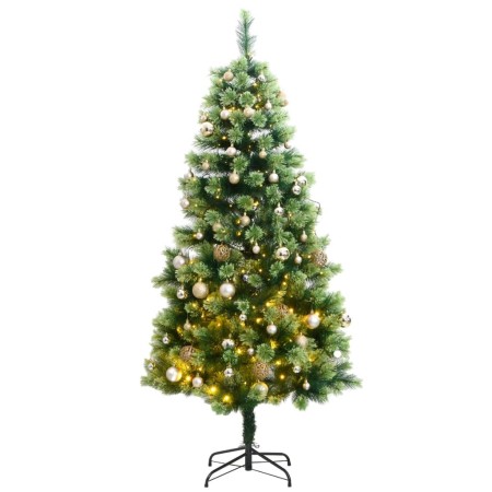 Artificial Christmas tree with hinges 300 LED and balls 180 cm by vidaXL, Christmas trees - Ref: Foro24-3210390, Price: 136,6...