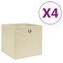 Storage boxes 4 pcs cream non-woven fabric 28x28x28 cm by vidaXL, Storage baskets - Ref: Foro24-325215, Price: 22,31 €, Disco...