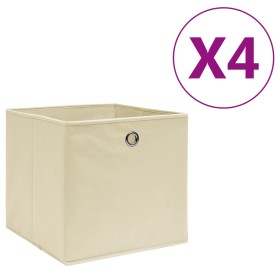 Storage boxes 4 pcs cream non-woven fabric 28x28x28 cm by vidaXL, Storage baskets - Ref: Foro24-325215, Price: 21,99 €, Disco...