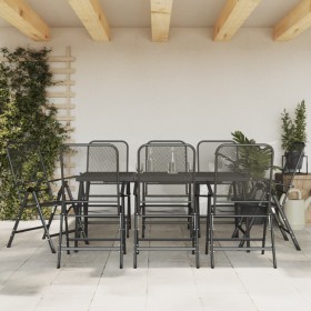 Garden dining set 9 pieces anthracite gray metal mesh by vidaXL, Garden sets - Ref: Foro24-3211823, Price: 486,99 €, Discount: %