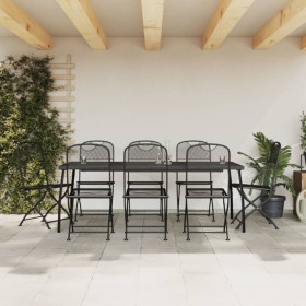 Garden dining set 9 pieces anthracite gray metal mesh by vidaXL, Garden sets - Ref: Foro24-3211816, Price: 455,99 €, Discount: %