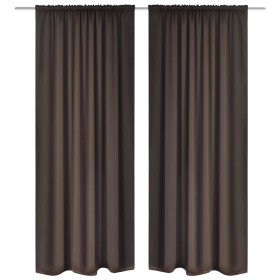 2 dark brown curtains with gathers, blackout 135 x 245 cm by vidaXL, Curtains and curtains - Ref: Foro24-130372, Price: 46,97...