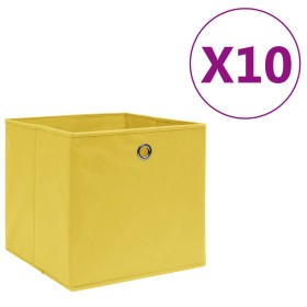 Aufbewahrungsboxen 10 Stück Vliesstoff gelb 28x28x28 cm von vidaXL, Aufbewahrungskörbe - Ref: Foro24-325225, Preis: 33,37 €, ...