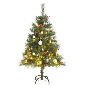 Árbol Navidad artificial con bisagras 150 LED y bolas 120 cm de vidaXL, Arboles de navidad - Ref: Foro24-3210199, Precio: 50,...