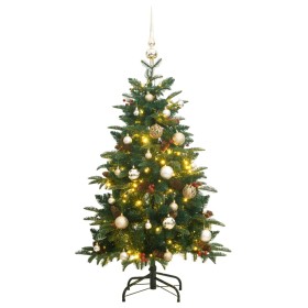 Árbol de Navidad artificial con bisagras 150 LED y bolas 150 cm de vidaXL, Arboles de navidad - Ref: Foro24-3210460, Precio: ...