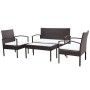 4-piece garden furniture with brown synthetic rattan cushions by vidaXL, Garden sets - Ref: Foro24-42672, Price: 233,99 €, Di...