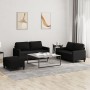 Sofa set with cushions 3 pieces black fabric by , Sofas - Ref: Foro24-3201456, Price: 505,05 €, Discount: %