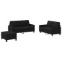 3-teilige Sofagarnitur aus schwarzem Stoff mit Kissen von , Sofas - Ref: Foro24-3201456, Preis: 505,05 €, Rabatt: %