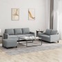 Sofa set with cushions 3 pieces light gray fabric by , Sofas - Ref: Foro24-3201468, Price: 608,79 €, Discount: %