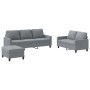 Sofa set with cushions 3 pieces light gray fabric by , Sofas - Ref: Foro24-3201468, Price: 608,79 €, Discount: %