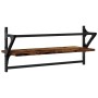 Wall shelves with bars 2 pcs smoked oak 65x25x30 cm by , Shelves and shelves - Ref: Foro24-836245, Price: 31,45 €, Discount: %