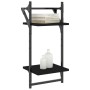 Wall shelves 2 levels with bars 2 pcs black 30x25x65 cm by , Shelves and shelves - Ref: Foro24-836253, Price: 22,34 €, Discou...