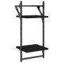 Wall shelves 2 levels with bars 2 pcs black 30x25x65 cm by , Shelves and shelves - Ref: Foro24-836253, Price: 22,34 €, Discou...