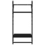 Wall shelves 2 levels with bars 2 pcs black 30x25x65 cm by , Shelves and shelves - Ref: Foro24-836253, Price: 22,99 €, Discou...