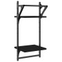 Wall shelves 2 levels with bars 2 pcs black 30x25x65 cm by , Shelves and shelves - Ref: Foro24-836253, Price: 22,34 €, Discou...